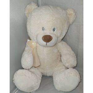 Animal Adventure plush cream teddy bear soft brown nose blue eyes 2018 15 “ Sitt